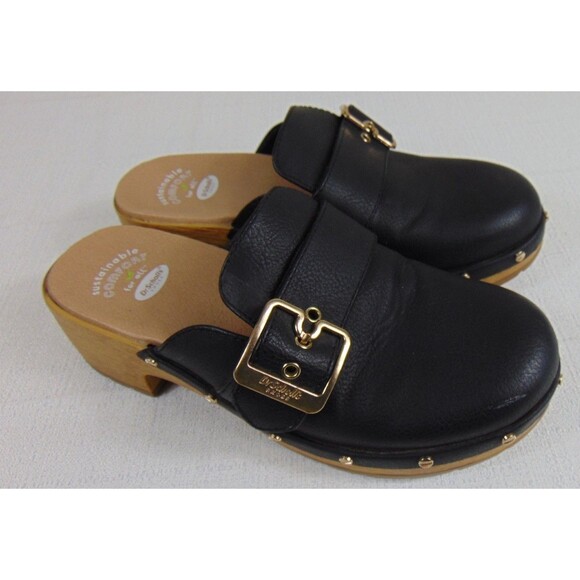 Dr. Scholl's Shoes - Dr. Scholl's Faux Wooden Bottom Classic Clogs Black Women's Size 6.5 Clog
